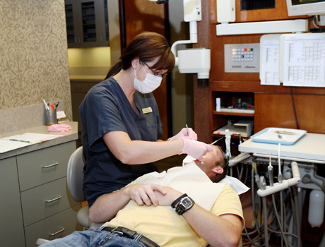 Our hygienist will clean your teeth with great care.