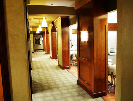 Hallway to treatment areas